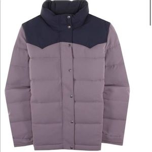 Patagonia bivy down coat lavender navy